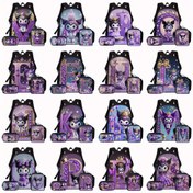Resim Sanrio 26 Harfli Kuromi Baskılı Sırt Çantası Seti - 3'lü Unisex Seyahat Çantaları, Kuromi ve Şık Çiçek Desenli Omuz Çantası, Yumuşak Büyük Kapasiteli Laptop Çantası, Günlük Kullanım ve Seyahat İçin Sevimli Kuromi Karakter Çantalar, Mükemmel Tatil Hediyesi Noel Hediyesi 