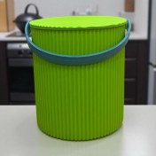 Resim Rainbow Yeşil Yuvarlak Kova Piknik Sepeti Meyve Kovası 