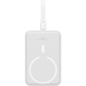 Resim Baseus Magsafe Mini Wireless ve Lightning Kablo Powerbank 10.000 Mah 20W - Beyaz 
