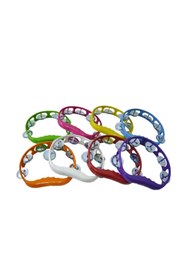 Resim Evsay Kına Gecesi Kına Malzemesi 10 Adet Rengarenk Tef Kına Tefi Plastik Metal Zilli Tef Karışık Renkli 