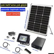 Resim Ezız Güneş Enerjili Laptop Cep Telefonu Powerbank Solar Aydınlatma Hızlı Şarj Cihazı 