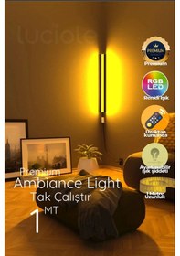 Resim Led Abajur Aplik Gece Lambası Rgb Lambader 16 Renkli Uzaktan Kumandalı Işık 4 Animasyonlu 