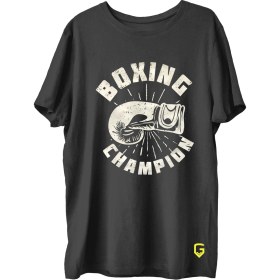 Resim Top Glory Boxing Baskılı Penye Boks Sporcu T-Shirt 