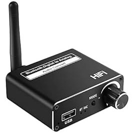 Resim Tignapoo D18 Çok Fonksiyonlu Ses Dönüştürücü Desteği BT Alım Dijital Fiberden Analog Sese Koaksiyel U Disk HiFi Ses Kalitesi Oynatma 