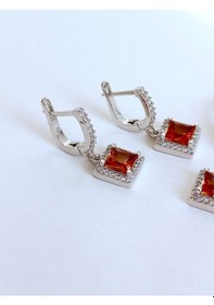 Resim Gümüş Zultanit Sultan Taşlı Tasarım Kolye Küpe Yüzük Kadın Set 14 