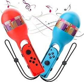 Resim GLDRAM 2 adet kum çekiç el kavrama Samba de Amigo oyunu, 2023 anahtarı spor oyun aksesuarları paketi sol ve sağ kolu ile uyumlu Nintendo anahtarı/OLED Joycon denetleyicisi parti merkezi için 