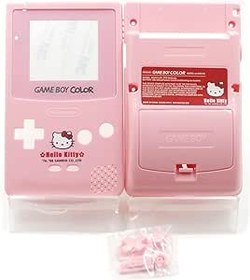 Resim Sunvalley Özelleştirilmiş GBC Konut Kılıf Kabukları Set Sınırlı Pembe Renk Değiştirme, Gameboy Renk El Oyun Konsolları, DIY Kitty Edition Ekstra Muhafaza Kapakları+Düğmeler/Vidalar/Ekran Ayna Seti 