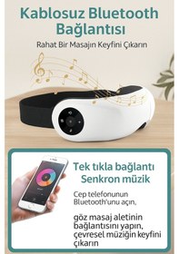 Resim Akıllı Göz Masaj Aleti Hava Basınçlı, Isıtmalı, Titreşimli Ve Müzikli 5 Farklı Masaj Modu 