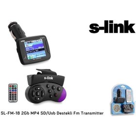 Resim S-Link Sl-Fm-18 2Gb Mp4 Sd/Usb Destekli Fm Transmitter N11.140 