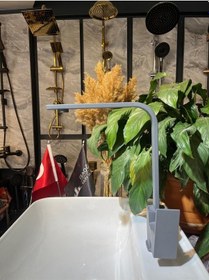 Resim İsaoğlu Yapı Antrasit Gri Mutfak Bataryası Antrasit Evye Armatür Grape Design Gri 