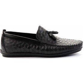 Resim Siyah Leather Erkek Loafer Ayakkabı E01323120003 Diğer 