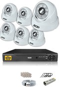 Resim 6 Kameralı 5 MP Sony Lensli 1080p Full HD Hard Disksiz Güvenlik Kamerası Sistemi D-2028HD-SET6-NOHDD IDS