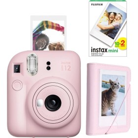 Resim Fujifilm Instax Mini 12 Pembe Fotoğraf Makinesi 20'li Film ve Mini Albüm Seti 