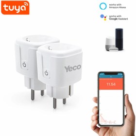 Resim YECO SP-16 Akıllı Priz, Wi-Fi Uyumlu, Telefonla Kontrol, 16A Akım Koruma, Enerji İzleme, 2 Adet 