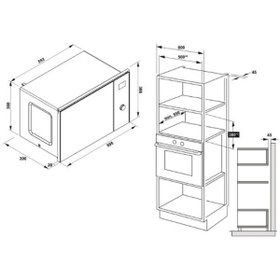 Resim Hafele Capella 25 Lt. Siyah Ankastre Mikrodalga 