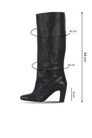 Resim Bueno Shoes Siyah Deri Kadın Topuklu Çizme 39wc2958 