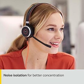 Resim Jabra Evolve 40 MS Stereo Kulaklık - Microsoft Teams Sertifikalı Kulaklık, VoIP Softphone için, Pasif Gürültü Önleme Özellikli - USB-C Kablosu, Siyah, 5706991021547 