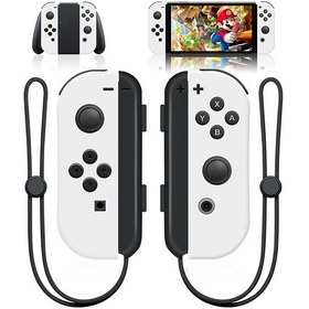 Resim Ranyeek Nintendo Switch Joycon Kablosuz Kontrolcü, Dual Titreşim/uyandırma/hareket Kontrolü, Beyaz, Switch/lite/oled Uyumlu 