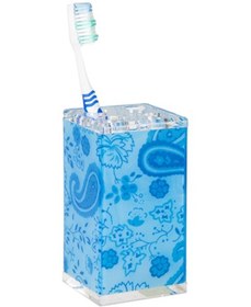 Resim Bosphorus Sia Diş Fırçalık Mavi Çiçekli Kumaş Desenli Akrilik Mavi 