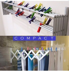 Resim Compact Çamaşır Kurutma Askısı 100 Cm 9 Askılı Duvara Monte Gri 