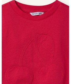 Resim Defacto Kiraz Desenli Penye Kısa Kollu Fuşya Tişört Kız Bebek H9396a526hspn218 Pembe-pn218 