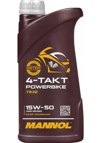 Resim Mannol MN7832-1 4 Takt Powerbike Sae 15W-50 Motor Yağı 1 L 