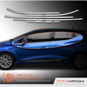 Resim intakrom Renault Clio 4 Krom Hb Cam Çıtası 8 Parça 2012 -2021 