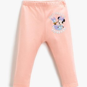 Resim Kız Bebek Minnie Mouse Baskılı Tayt Lisanslı Pamuklu 