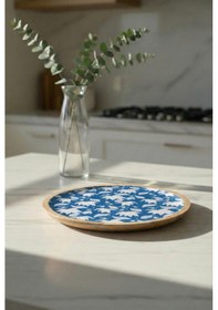 Resim Mango Agacı Servis Tabağı & Sunum Tabağı 25 Cm Desenli Kahverengi 