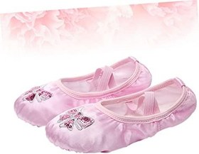 Resim CALLARON Şerit Bale Terlik Bale Dans Ayakkabıları Taban Bale Ayakkabısı Çocuk Yoga Ayakkabıları 