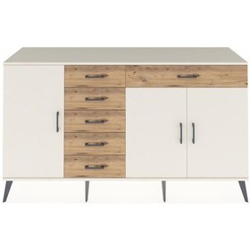 Resim Hyperion Konsol 3 Raflı 6 Çekmeceli 3 Kapaklı 176x44x99 Aytaşı-ay Aytaşı-aytaşı/çam 