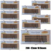 Resim 10 Kutu 20D DIY Kirpik Hediye Kutusu Kirpik Kütleleri Seti 8-14mm Bireysel Kirpik Uzatma Kirpikleri Doğal Görünüm Karışık Stiller 