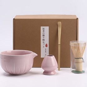 Resim Seramik Matcha 4 parça set, Matcha kasesi, Matcha fırçası, Blender, Çay süngeri, Ayakta duran çay kaşığı, Çay kasesi seti, Hediye kutusu çay sipariş seti, En iyisi Noel için, En iyisi Şükran Günü için 