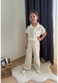 Resim My Kids Wear Müslin Kumaş Kız Çocuk Takım Beyaz 