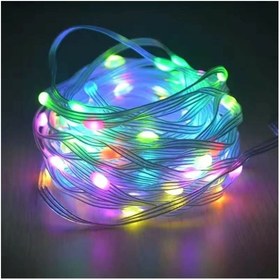 Resim Helios Yılbaşı Ağacı Rgb Led Işık 10 Metre USB Girişli ( Şeffaf ve Esnek Pvc Kaplıdır. Su Geçirmez ) 