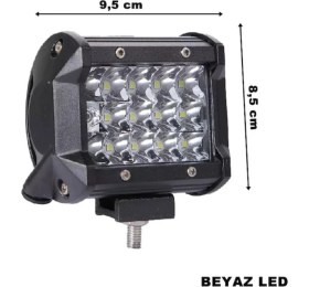 Resim Off Road LED Lamba Delici Yayıcı Beyaz Kare Sis Farı Projektör 45W 12 LED Metal Arazi Çalışma Lambası 1 Adet ONP0474 