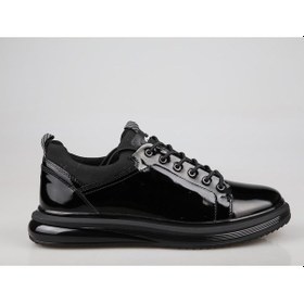 Resim Marcomen 18366 Hakiki Deri Siyah Rugan Erkek Günlük Ayakkabı Siyah 