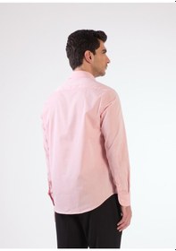 Resim Kırmızı Erkek Regular Fit Düz Brent Düğmeli Yaka Uzun Kol Gömlek - 102209 Kırmızı 