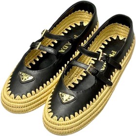 Resim Globalux Prda Espadril Raffia Ballerinas Mary Jane - Kadın Ayakkabı - Günlük Ayakkabı - Hasır Ayakkabı 