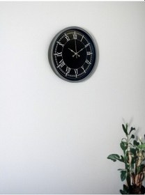 Resim 36 Cm Gri Roma Rakamlı Zarif Duvar Saati Açık 