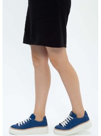 Resim Tamer Tanca Kadın Hakiki Deri Saks Floter Sneakers & Spor Ayakkabı 937 5022-09 Bn Ayk Y23 Saks Floter Saks 