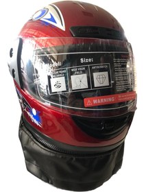 Resim OEM Motosiklet Kapalı Kask Brandalı L Beden Standart Kırmızı 