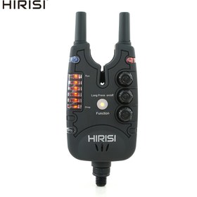 Resim HIRISI Ayarlanabilir Carp Balıkçılığı Bite Alarmı LED Işıklar, Hacim ve Ton Kontrolü, Hassasiyet Kolu - Tatlısu Balıkçıları İçin Siyah Bite Göstergesi, Balıkçılık Alarm Saati, Şık El Tipi Tasarım, Yüksek Kaliteli Elektronik, Pil Olmadan 