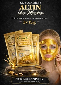 Resim Organix Tek Kullanımlık Altın Maske - Cilt Yenileyici Soyulabilir Yüz Maskesi (3x15gr) 