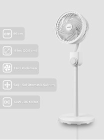 Resim Woox 8 Inch Otomatik Sağ Sol Salinimli 86 Cm Vantilatör 