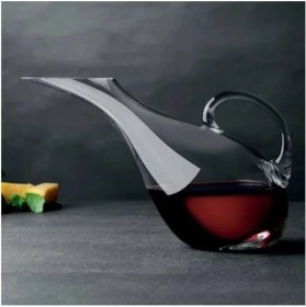 Resim UltraMint Şarap Yatık Eğik Karafı, Zarif ve Şık Tasarım, Şarap Seviyorsanız Için Ideal 