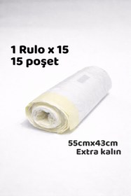 Resim YerliÇöpPoşeti Büzgülü Çöp Torbası - 55cmx43cm - Kedi Kumu Poşeti 1 x15 Poşet 
