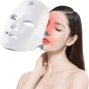 Resim USB şarj edilebilir maske, 7 renkli LED güzellik cihazı, tüm Açık Bej tonlarına uygun, Kadınlar için festival hediyesi, Anneler Günü hediyesi 