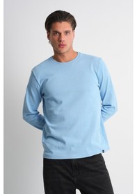 Resim Alexandergardı Uzun Kollu Bisiklet Yaka Basic Sweatshirt Mavi 