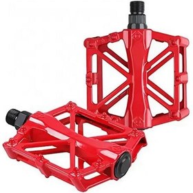 Resim Xbyc 1815 Bilyalı Bisiklet Platform Pedal Geniş Yapılı Bilyalı Alüminyum Pedal Mukavemetli Kırmızı Renk 